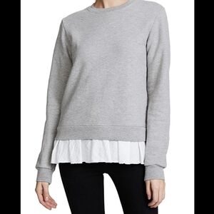 Clu Too Pleat Trim Sweatshirt in sage combo size small